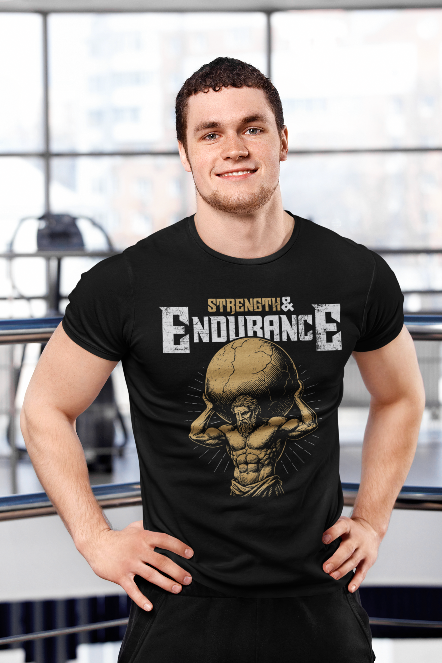 Strength & Endurance – Atlas Black Edition Tee